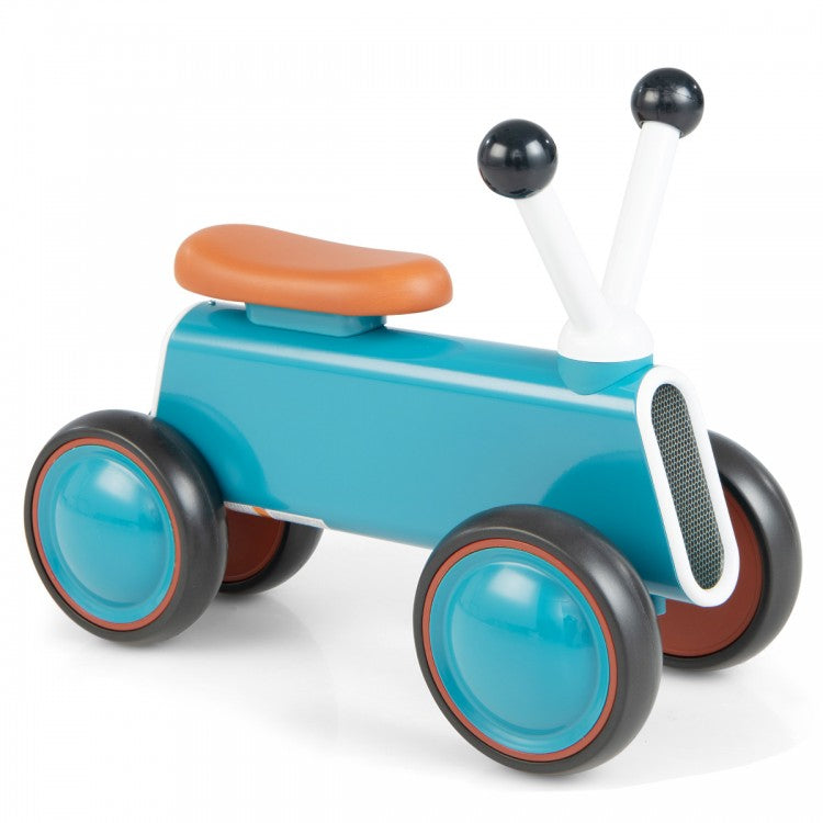 4 Wheels Baby Balance Bike without Pedal Blue costway