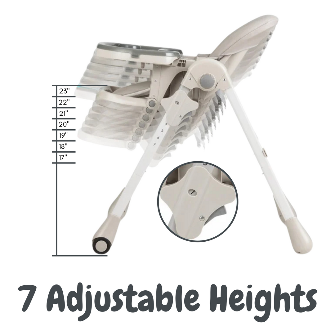 Foldable High Chair With Adjustable Heights