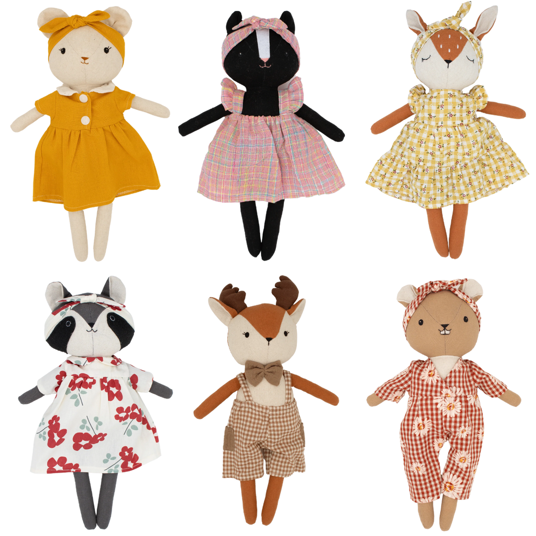 Set Of 6 Handmade Dolls