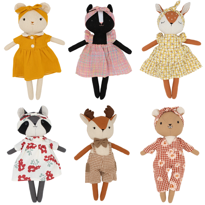 Set Of 6 Handmade Dolls