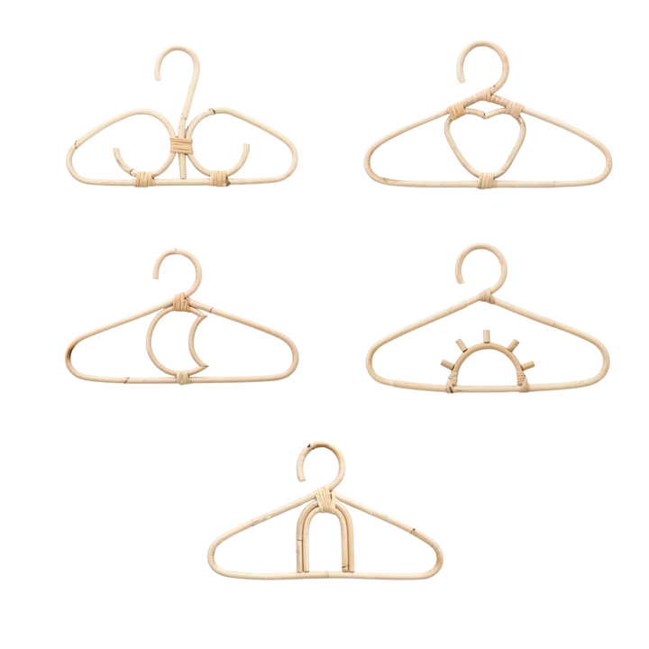 Rattan Kids Hangers (Set Of 5)