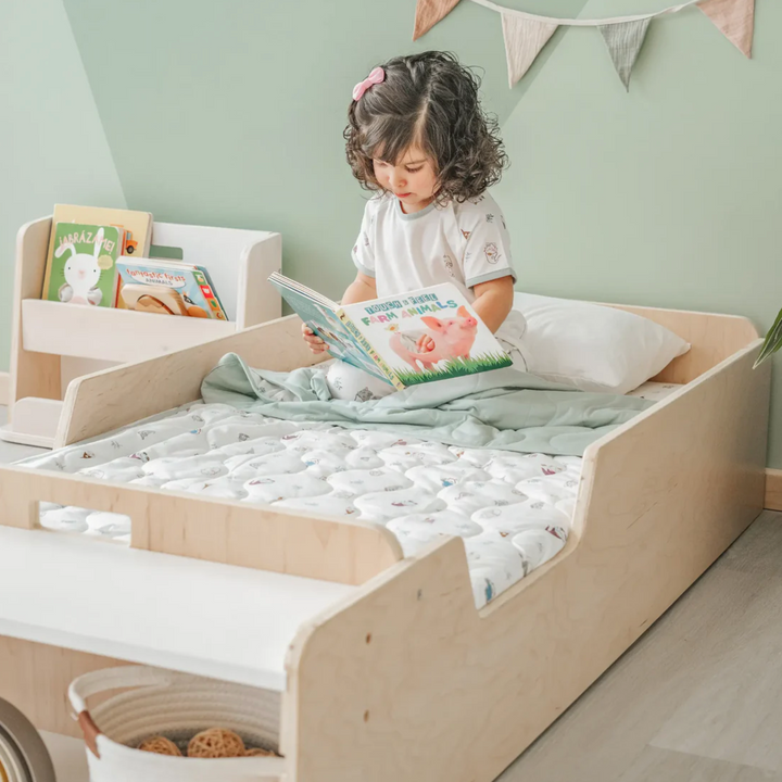 Montessori Floor Bed With Rails - Crib/Twin Size - Made In Canada