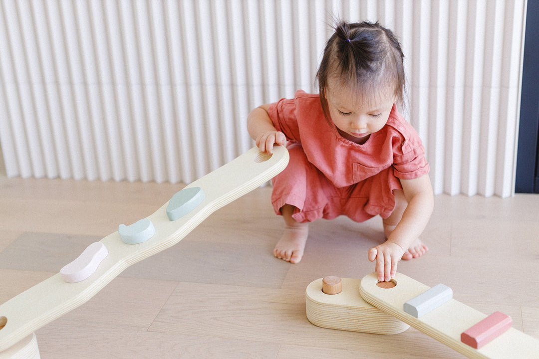 Step N' Balance Children's Wooden Balance Beam & Build Set