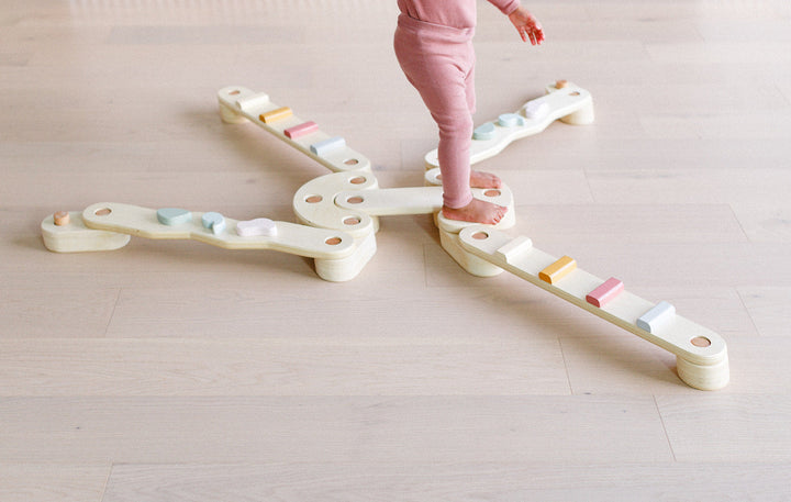 Step N' Balance Children's Wooden Balance Beam & Build Set