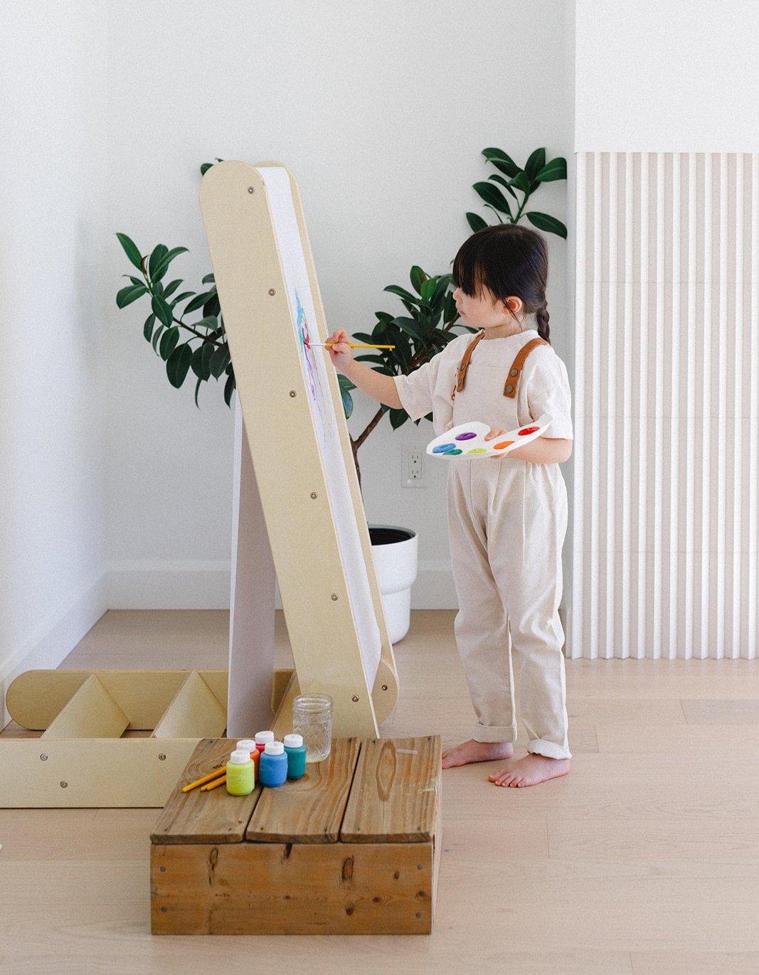 2-in-1 Slide N' Sketch Children's Folding Wooden Slide Easel