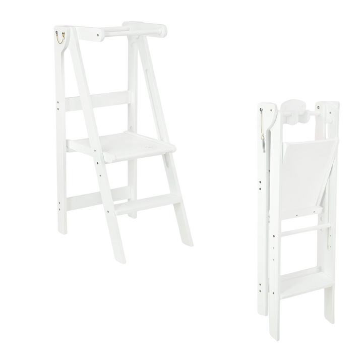 Adjustable White Fold N' Store Learning Tower