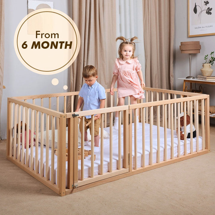 Montessori Floor Bed With Fence - Full Size