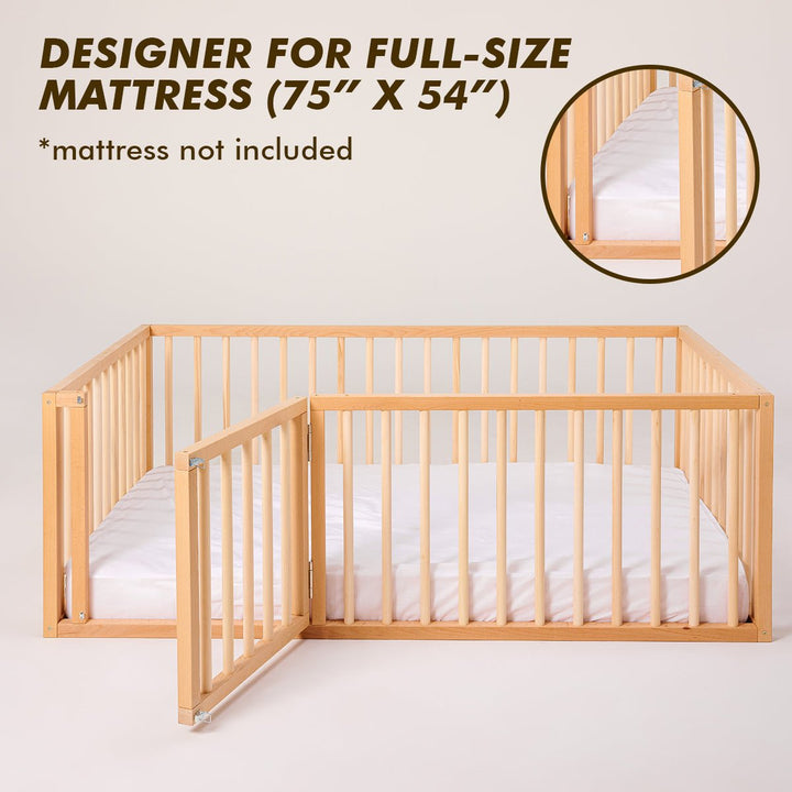 Montessori Floor Bed With Fence - Full Size