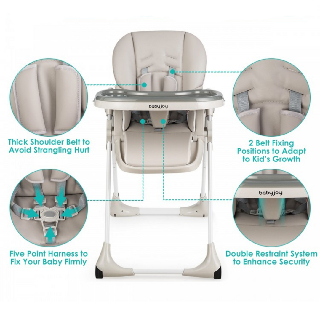 Foldable High Chair With Adjustable Heights