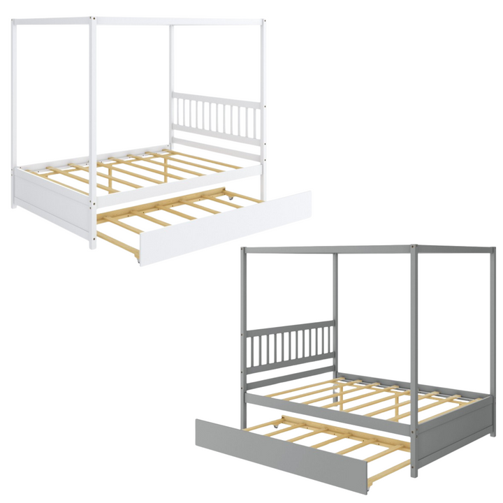 Toddler Canopy Bed With Trundle - FULL SIZE