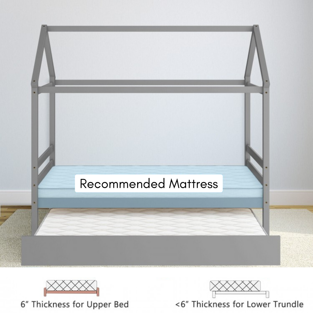 Toddler House Bed With Trundle - TWIN SIZE