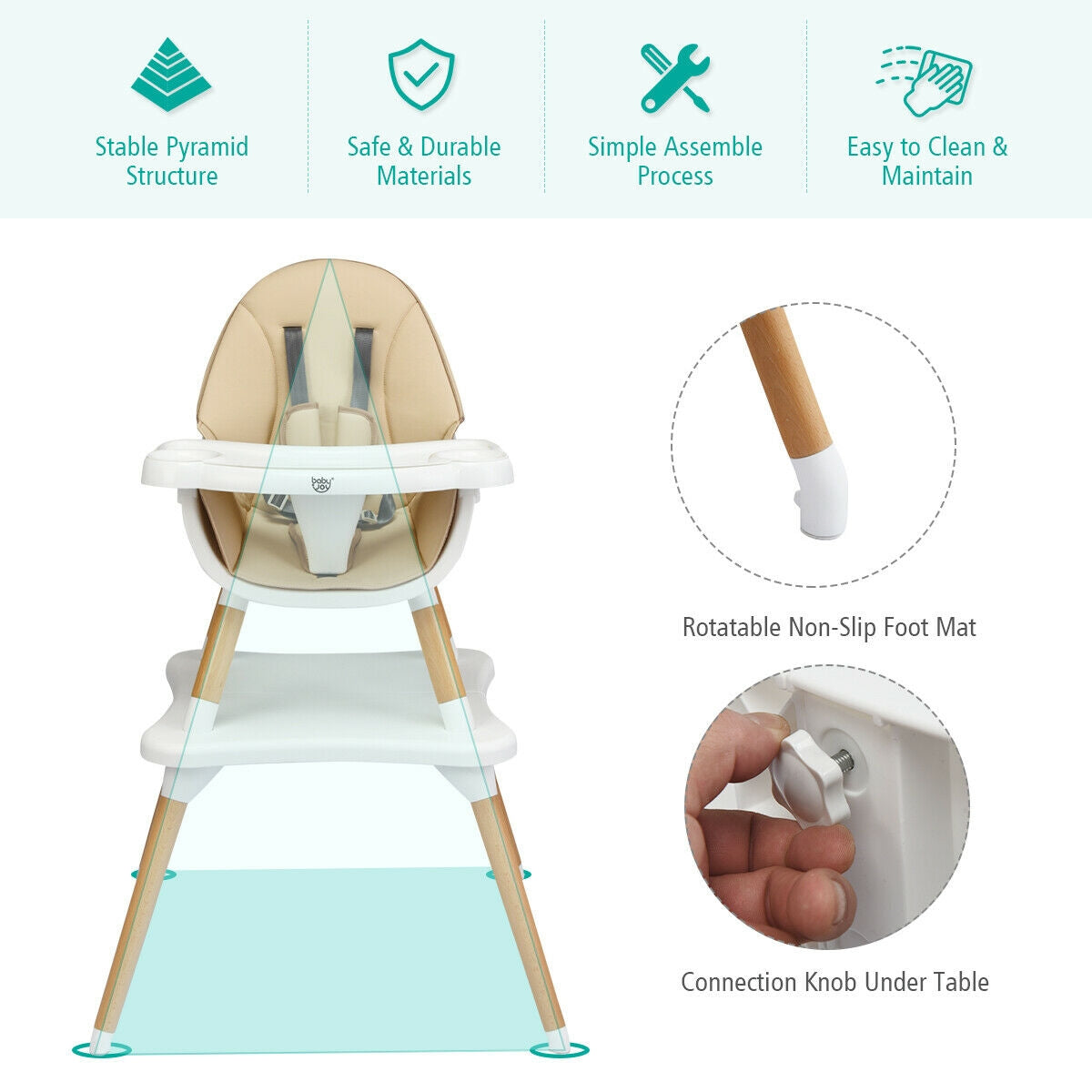 Baby safe high chair 3 in 1 best sale